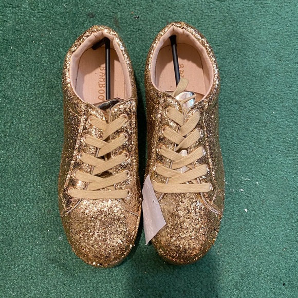 gold sparkly sneakers